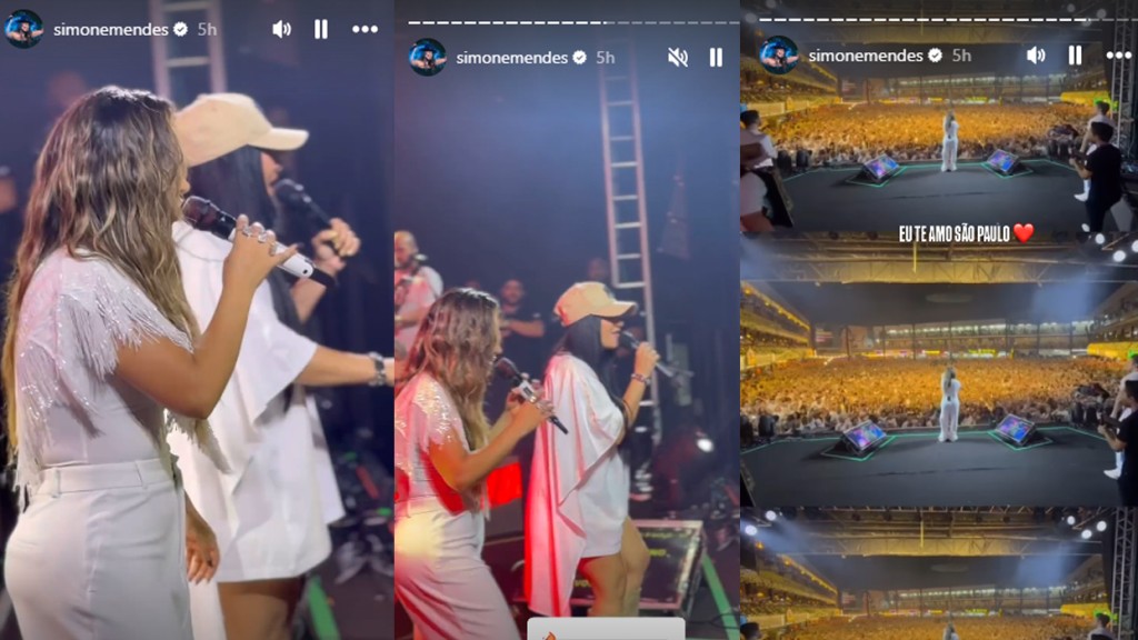 Simaria se apresenta em show de Simone e emoção toma conta: ‘Mais que especial’